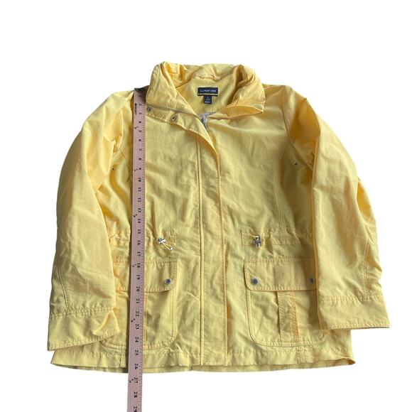 Lands' End Jacket Womens Large Yellow Mesh Lined Windbreaker Zip Front Pockets - Picture 10 of 10